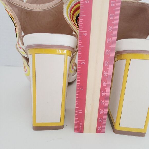 Exe' Women's Lucia-833 ICE Multicolor Sandals Block Heels Embroidered Leather 38 - Picture 4 of 16